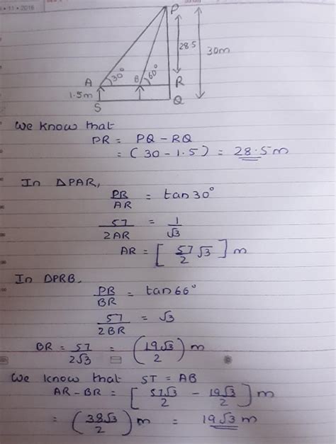 A 1.5 m tall boy is standing at some distance from a 30 m tall building ...