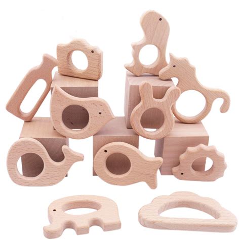 Buy Promise Babe Nature Wood Teething Toys 11pc Bird Elephant Wooden ...