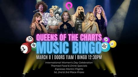 Queens of The Charts Music BINGO, The Point in Towson, 8 March 2025 ...