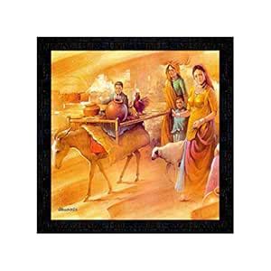 PnF Framed Poster of Rajasthani Culture Art Paintings 7291-(13x13inch ...