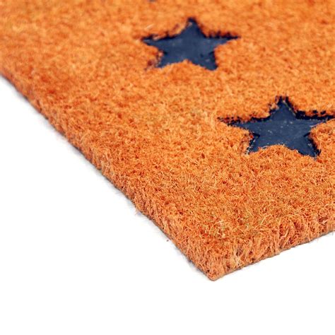 Pressed Star Coir Doormat - Textured Symbolic Natural Mat | OnlyMat