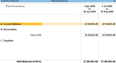 Cash Flow & Cash Flow Projection