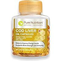 Pure Nutrition COD Liver Oil with Omega 3 Fatty Acid, Vitamin A ...