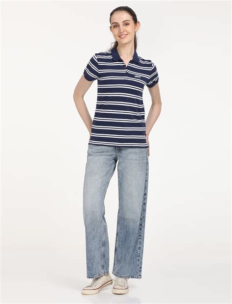 Women's Striped Print Polo T-Shirt – Levis India Store