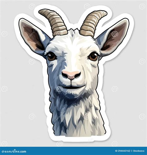 White Goat Head Sticker - Flat Shading Style - 32k Uhd Stock ...
