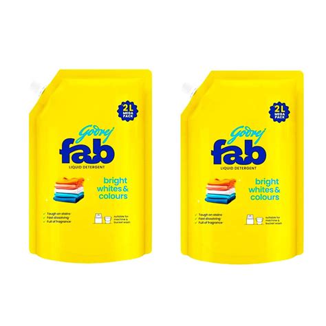 Godrej Fab Liquid Detergent - 2 Litre Pouch - Pack of 2 Pouch ...