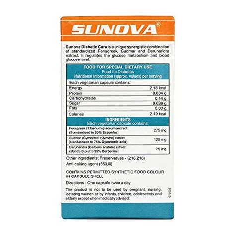 Buy SUNOVA DIABETIC CARE CAPSULES | FENUGREEK GUDMAR AND DARUHARIDRA ...