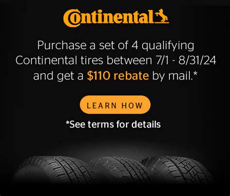 Continental: $110 Rebate | Tires Etc