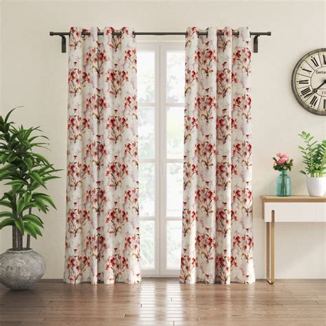 Buy Corsica Florish Set of 2 Printed Light Filtering Door Curtains from ...