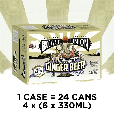 Brookvale Union Low Sugar Alcoholic Ginger Beer, Spicy & Smooth Finish ...