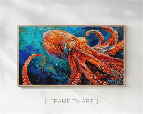 Octopus Underwater Painting Frame TV Art Wallpaper – XY ELEMENT