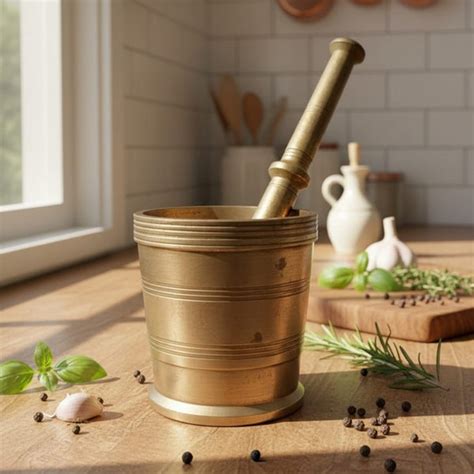1985 Antique Brass Khalbatta with Batata | Traditional Brass Grinding ...