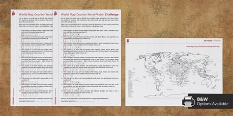 World Map Country Quiz Word-Finder Challenge