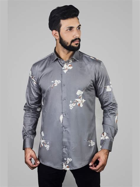 Printed Shirts for Men - Floral Print Cotton Spread Shirt – Indian Threads