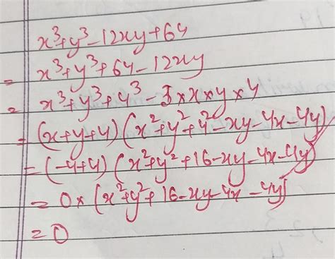 यदि x+y=-4,तब x^3+y^3-12xy+64का मान ज्ञात कीजिए - Brainly.in