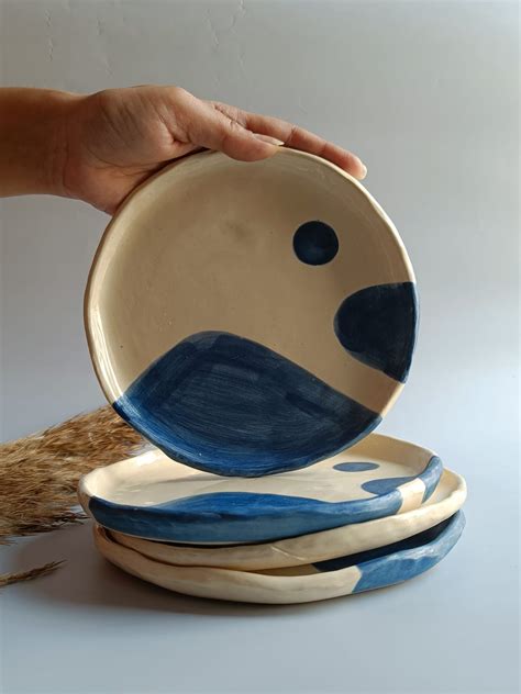 Plates & Platters | Ocean Flow Quarter Plate - Studio Pottery