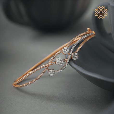 Buy Real Diamond Bangle Online | Real Diamond Bangle by Manubhai.