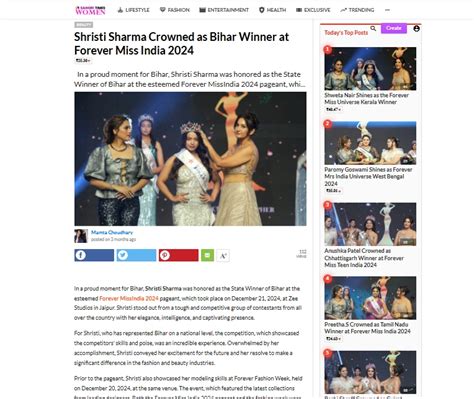 Miss Bihar 2024 Winner | Shristi Sharma | fsia Winner