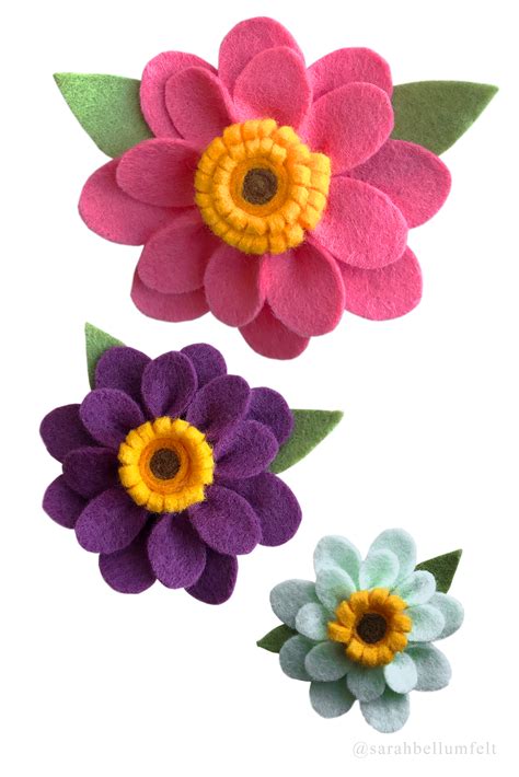 Felt Flower DIY Pattern by Sarahbellum - Handmade, downloadable PDF ...