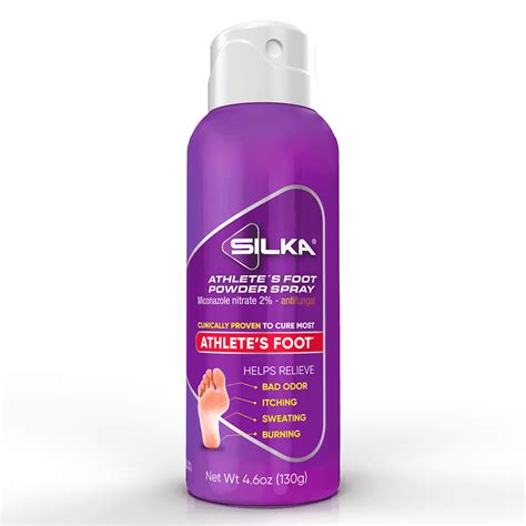Silka Athlete's Foot Antifungal Spray, Miconazole 2%, Relieves Itching ...