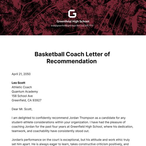 College Basketball Coach Email Template at tarscarletteblog Blog