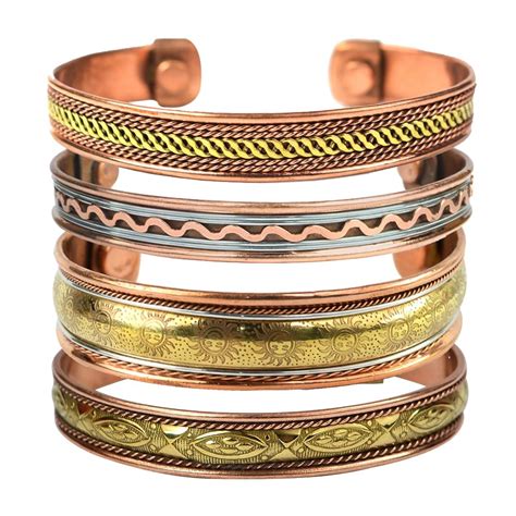 Buy Crystu Mix Metal Copper Kada Copper Bracelet free size Adjustable ...