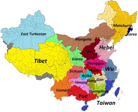 Language map of china 2000×1700 – Artofit