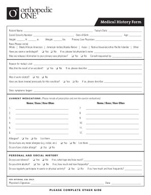 Medical History Form - Fill Out, Sign & Share Online | pdfFiller