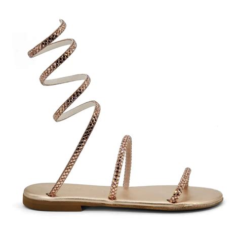 Women Premium Quality Leather Sandals with Crystals Iris 113, Bronze