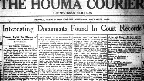 Record tells of Houma becoming parish seat of government