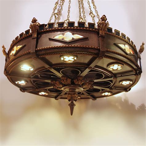 Monumental Detroit Gothic Medieval Renaissance Revival Brass and Steel Chandelier at 1stDibs ...