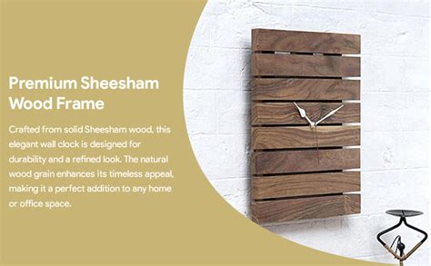 Buy GARGFURNITURE Sheesham Wood Analog Wall Clock Modern Clock for Home ...
