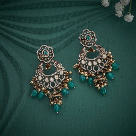 92.5 Silver, 24ktGold Plated, Victorian Flora Danglers | SHOBITAM ...