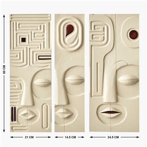 Buy Panorama Aztec Set of 3 Wooden Tribal Face Wall Decor from Home ...