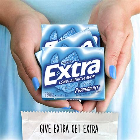 Buy Extra Gum Peppermint Chewing Gum, 15 Pieces (Pack of 10) Online at ...