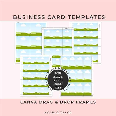 Business Cards Template Bundle Multiple Sizes Canva Drag and Drop ...