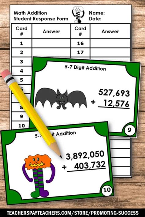 Halloween Addition with Regrouping Activities SCOOT 4th 5th Grade Math ...