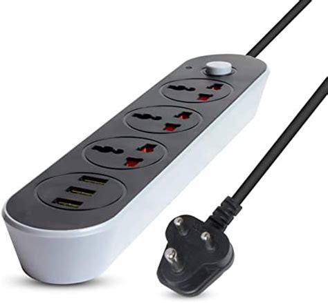 Cablebasket Power Strip Extension Board Cord 3 USB Ports Surge ...