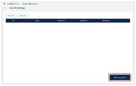 NOS-DX1000 | Help Guide | User ID Settings