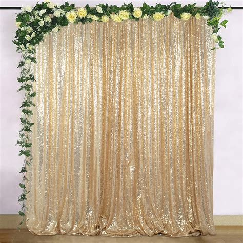 ShiDianYi 8ft X 8ft,Light Gold Sequin Backdrops, Light Gold Sequin ...