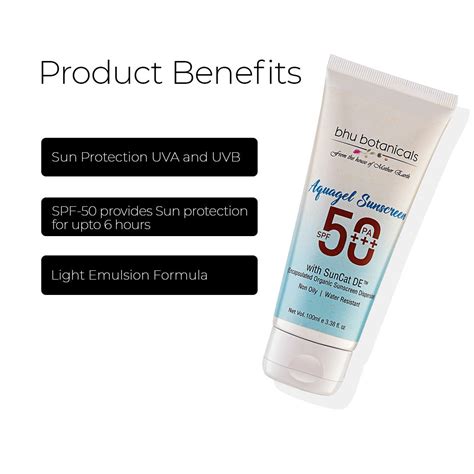 Aquagel Sunscreen SPF-50 PA+++ (Broad Spectrum Protection UVA/UVB) 100