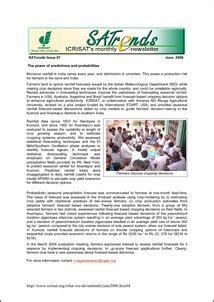 The Power of Predictions and Probabilities - OAR@ICRISAT