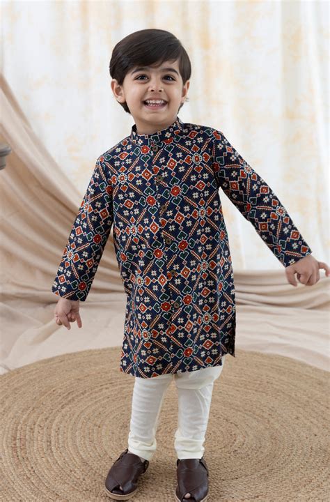 Boy Patola Print Kurta Set – Tiber Taber Kids