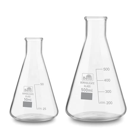 Bello Borosilicate 3.3 Glass Conical Flask 50 ml, 500 ml with ...