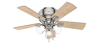 AONELAS Hunter Crestfield Indoor Low Profile Ceiling Fan with LED Light ...