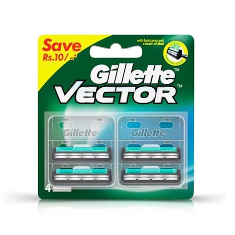 Gillette Vector Plus Manual Shaving Razor Blades (Cartridge) - 4S Pack ...