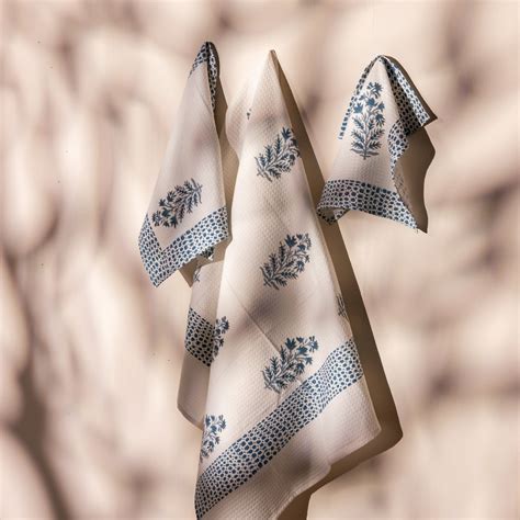 Viola Blue Cotton Waffle Bath Hand Face Towel for Men & Women – House ...