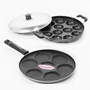 Buy Sumeet Aluminium 7-Pieces Multi Snack Maker and 12-Piece Stainless ...