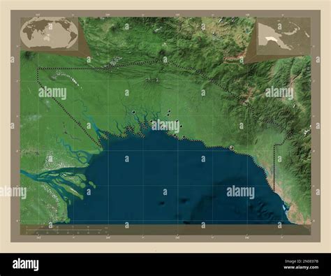 Gulf, province of Papua New Guinea. High resolution satellite map ...