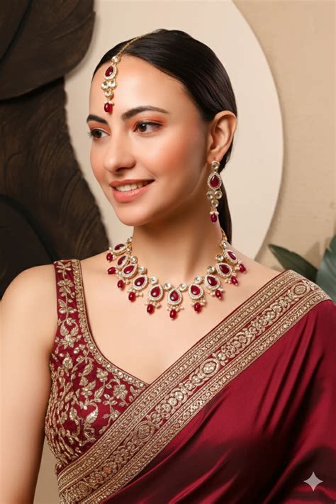 Sondarya Royal Magenta Kundan Pearl Choker Set